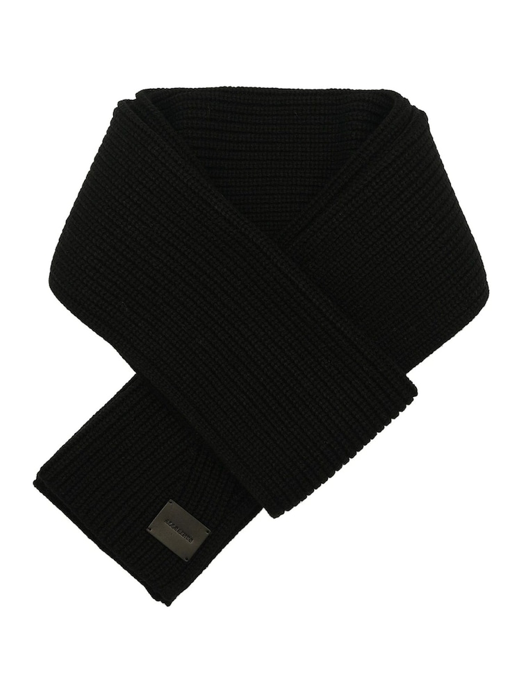 AllSaints Black Travelling Rib Scarf - Image 2 of 4