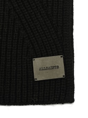 AllSaints Black Travelling Rib Scarf - Image 4 of 4