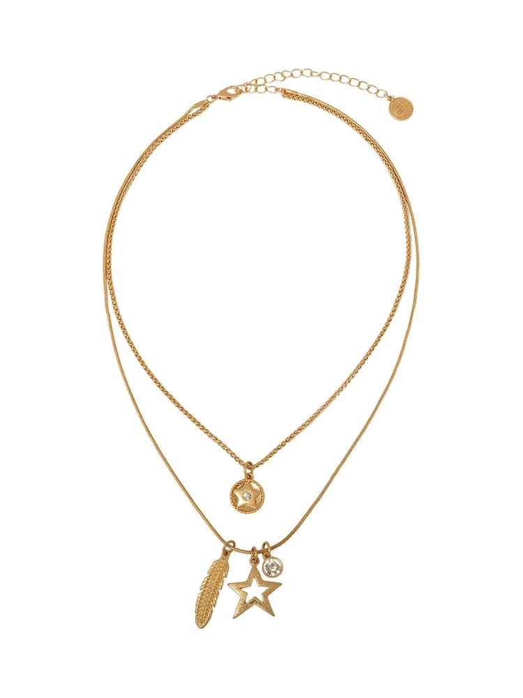 Bibi Bijoux Celestial Feather Layered Necklace - Image 1 of 5