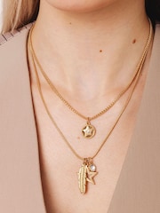 Bibi Bijoux Celestial Feather Layered Necklace - Image 3 of 5