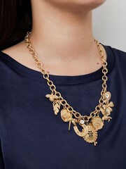 Bibi Bijoux Gold Tone Vintage Charm Statement Necklace - Image 1 of 4