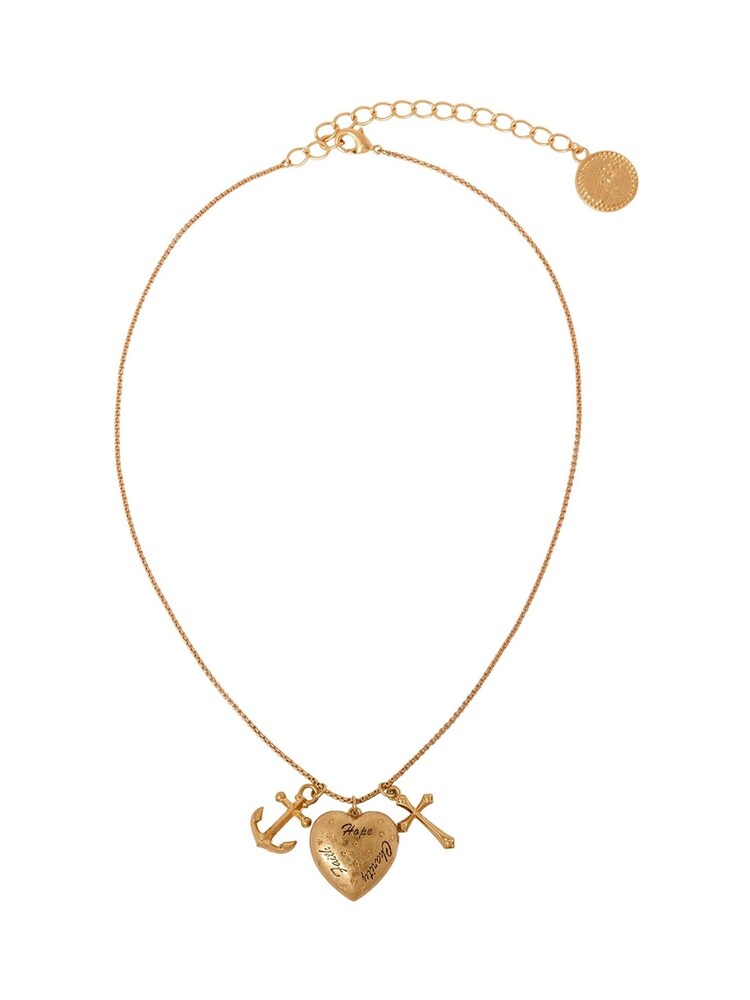 Bibi Bijoux Faith Hope and Charity Heart Locket Necklace - Image 1 of 6