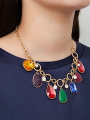 Bibi Bijoux Gold Tone Bejewelled Statement Collar Necklace - Image 3 of 4