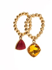 Bibi Bijoux Bejewelled Stretch Ring Set - Image 1 of 3