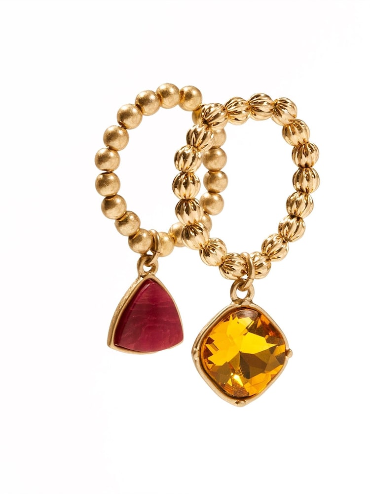 Bibi Bijoux Bejewelled Stretch Ring Set - Image 1 of 3