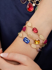 Bibi Bijoux Bejewelled Layered Cuff Bracelet - Image 1 of 4
