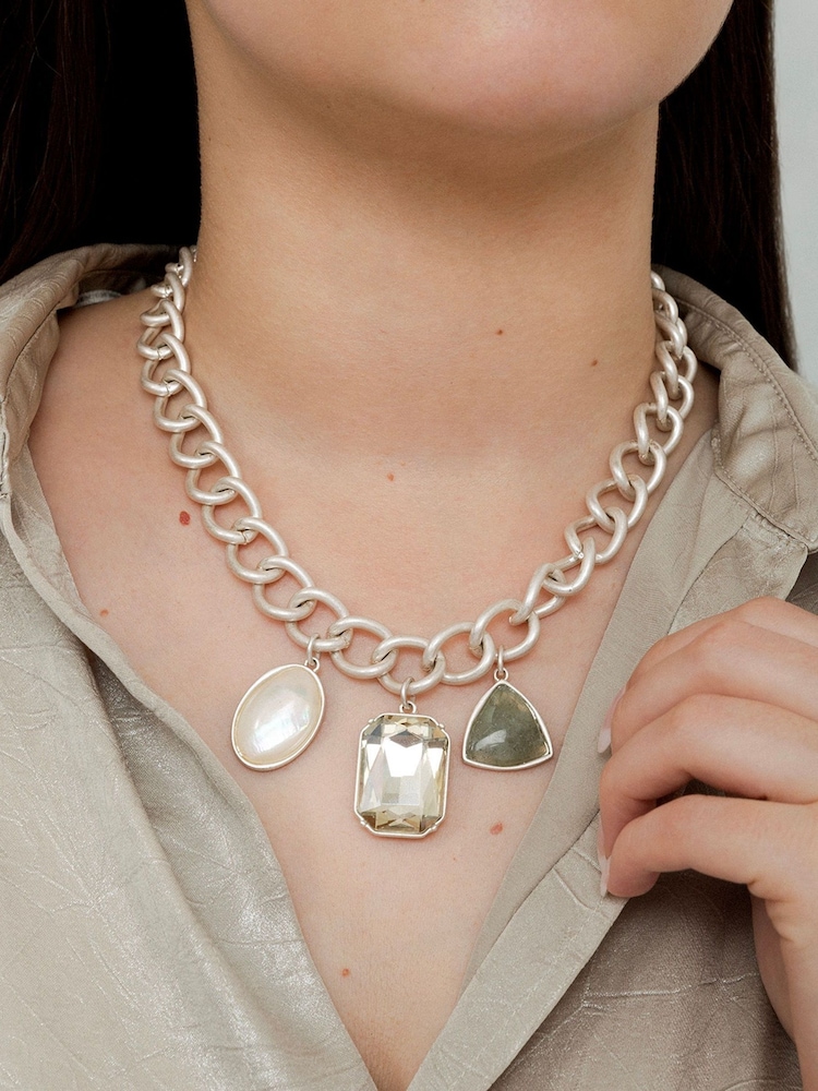Bibi Bijoux Bejewelled Statement Chain Collar Necklace - Image 1 of 3