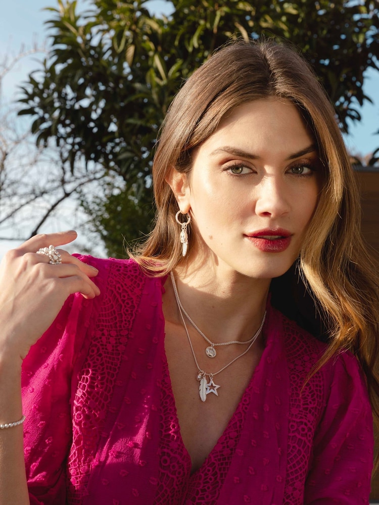 Bibi Bijoux Celestial Feather Layered Necklace - Image 4 of 5