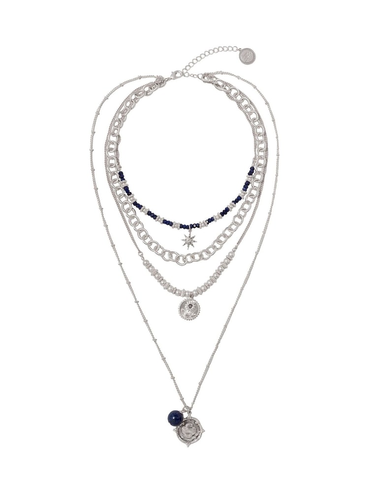 Bibi Bijoux Silver Tone Vintage Charm Layered Necklace - Image 2 of 3