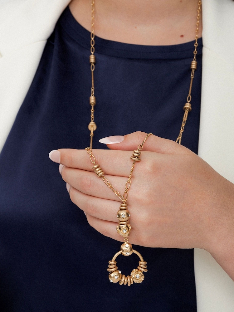 Or - Collier Bibi Bijoux long pendentif avec breloque vintage - Image 3 of 4