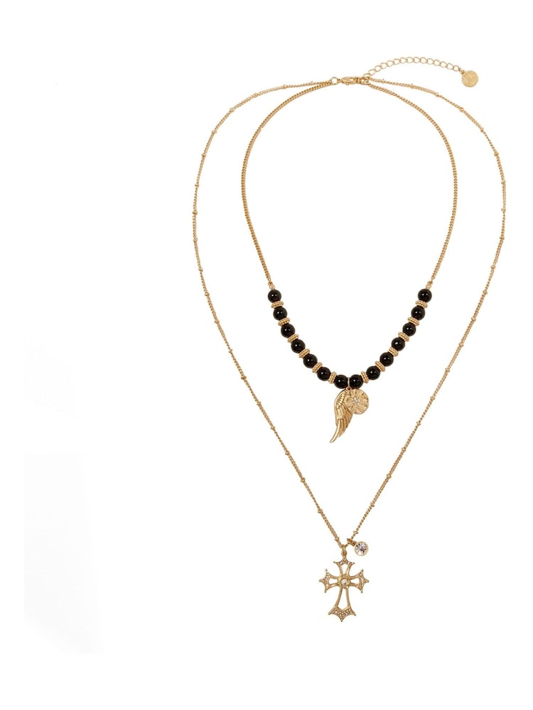 Bibi Bijoux Gold Tone Gothic Revival Layered Necklace - Image 1 of 4