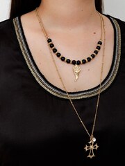 Bibi Bijoux Gold Tone Gothic Revival Layered Necklace - Image 3 of 4