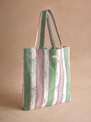 Cath Kidston Green Stripe Miffy Stripe Perfect Shopper Bag - Image 5 of 7