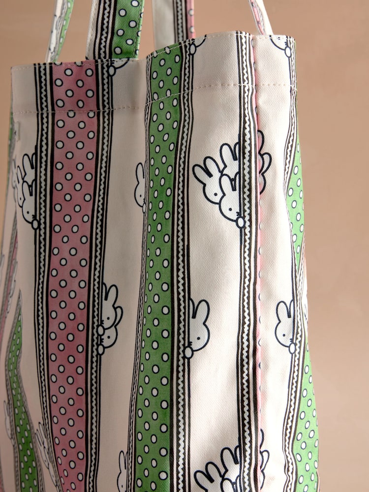 Cath Kidston Green Stripe Miffy Stripe Perfect Shopper Bag - Image 7 of 7