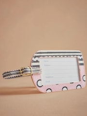 Cath Kidston Pink 100% Cotton Miffy Stripe Luggage Tag Bag - Image 2 of 3