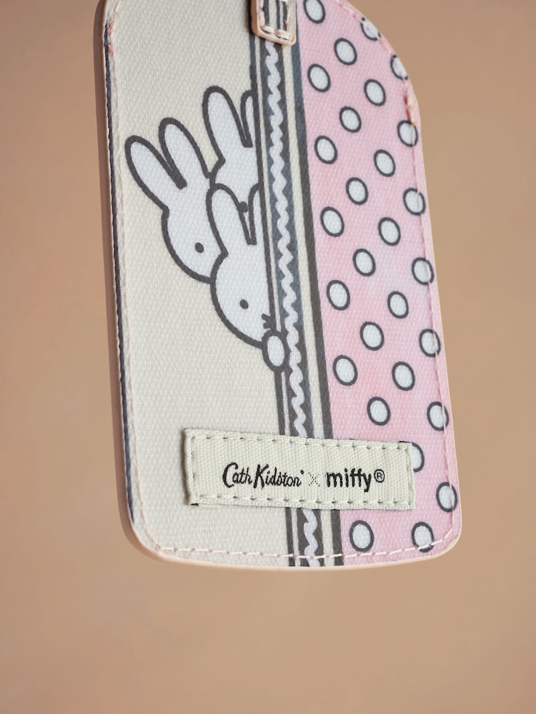 Cath Kidston Pink 100% Cotton Miffy Stripe Luggage Tag Bag - Image 3 of 3