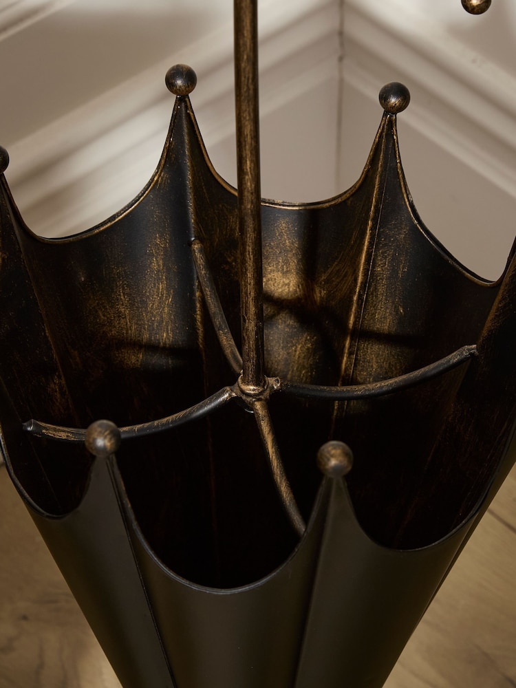 Dibor Black Black and Gold Umbrella Stand - Image 2 of 4