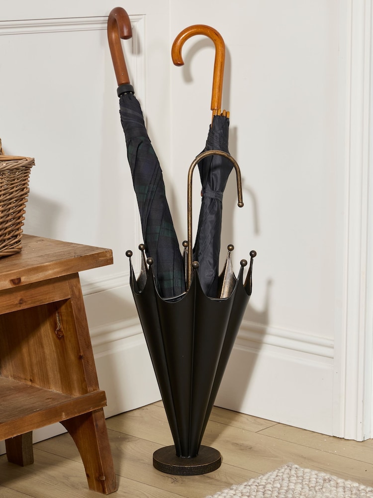 Buy Dibor Black Black and Gold Umbrella Stand from the Next UK