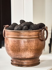 Dibor Copper Round Footed Bucket with Handles - Image 1 of 4