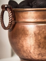 Dibor Copper Round Footed Bucket with Handles - Image 3 of 4