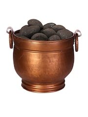 Dibor Copper Round Footed Bucket with Handles - Image 4 of 4