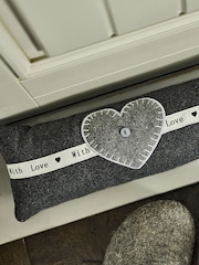 Dibor Grey Made with Love Heart Draught Excluder - Image 2 of 4