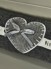 Dibor Grey Made with Love Heart Draught Excluder - Image 3 of 4