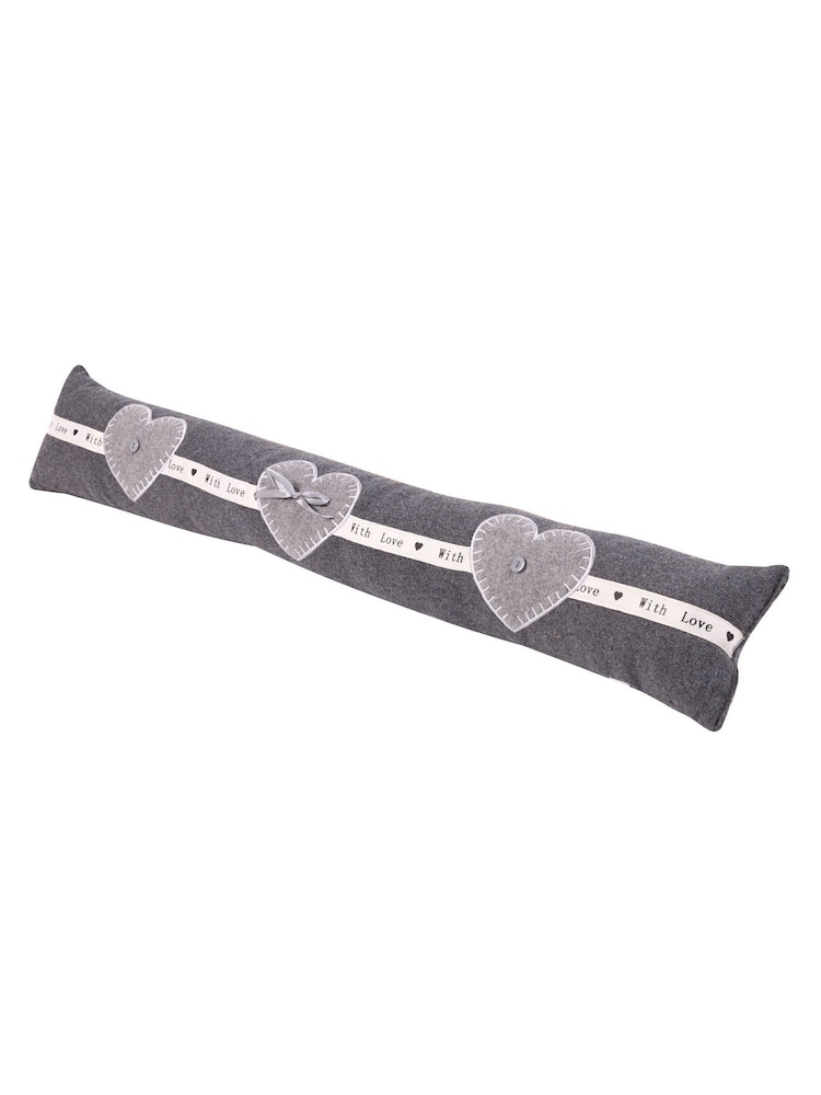Dibor Grey Made with Love Heart Draught Excluder - Image 4 of 4