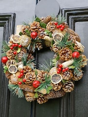 Dibor Brown Festive Fruits Wreath - Image 2 of 6