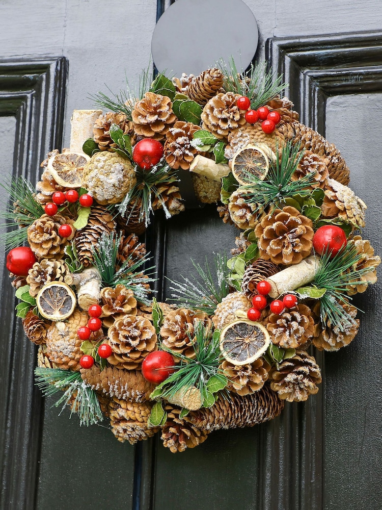 Dibor Brown Festive Fruits Wreath - Image 2 of 6 Dibor Brown Festive Fruits Wreath - Image 2 of 6
