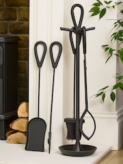 Dibor Black Fireplace Companion Set - Image 2 of 5