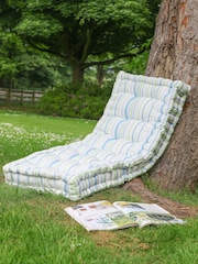 Dibor Blue Tenby Stripe Cotton Bench Cushion - Image 2 of 5