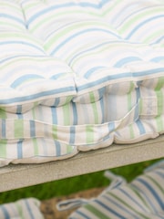Dibor Blue Tenby Stripe Cotton Bench Cushion - Image 4 of 5