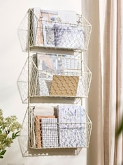 Dibor Cream Eggshell 3 Section Wire Storage Rack - Image 1 of 6