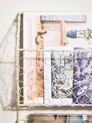 Dibor Cream Eggshell 3 Section Wire Storage Rack - Image 3 of 6