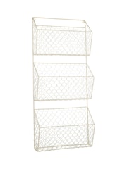 Dibor Cream Eggshell 3 Section Wire Storage Rack - Image 6 of 6