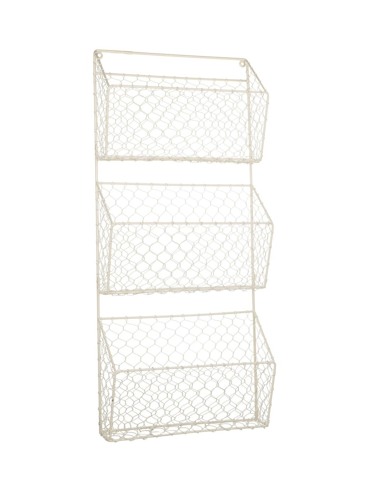 Dibor Cream Eggshell 3 Section Wire Storage Rack - Image 6 of 6