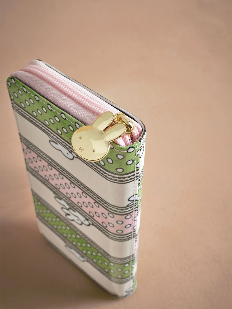 Cath Kidston Green 100% Cotton Miffy Stripe Continental Wallet Bag - Image 4 of 5