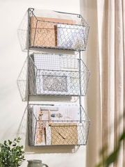 Dibor Charcoal Grey 3 Section Wire Storage Rack - Image 1 of 6