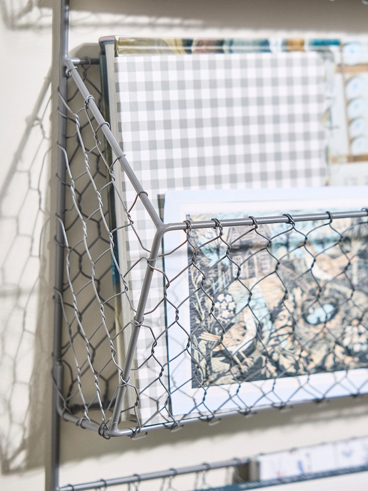 Dibor Charcoal Grey 3 Section Wire Storage Rack - Image 2 of 6