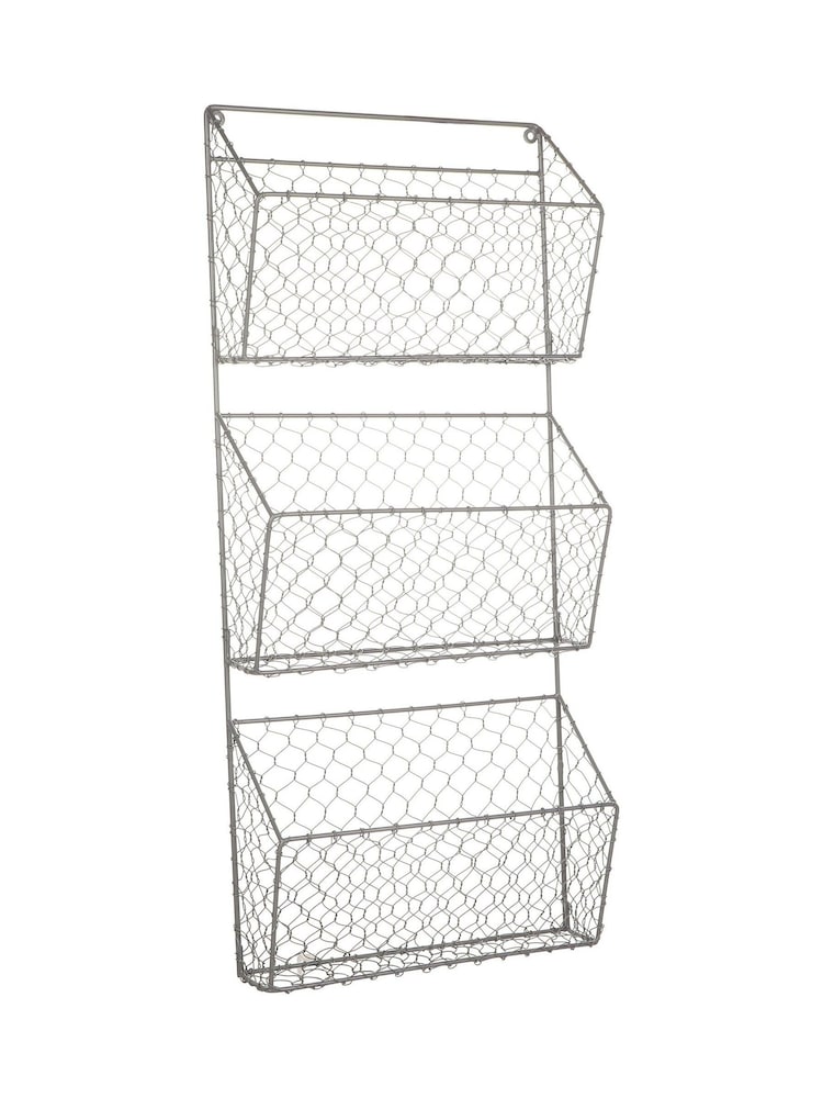 Dibor Charcoal Grey 3 Section Wire Storage Rack - Image 6 of 6