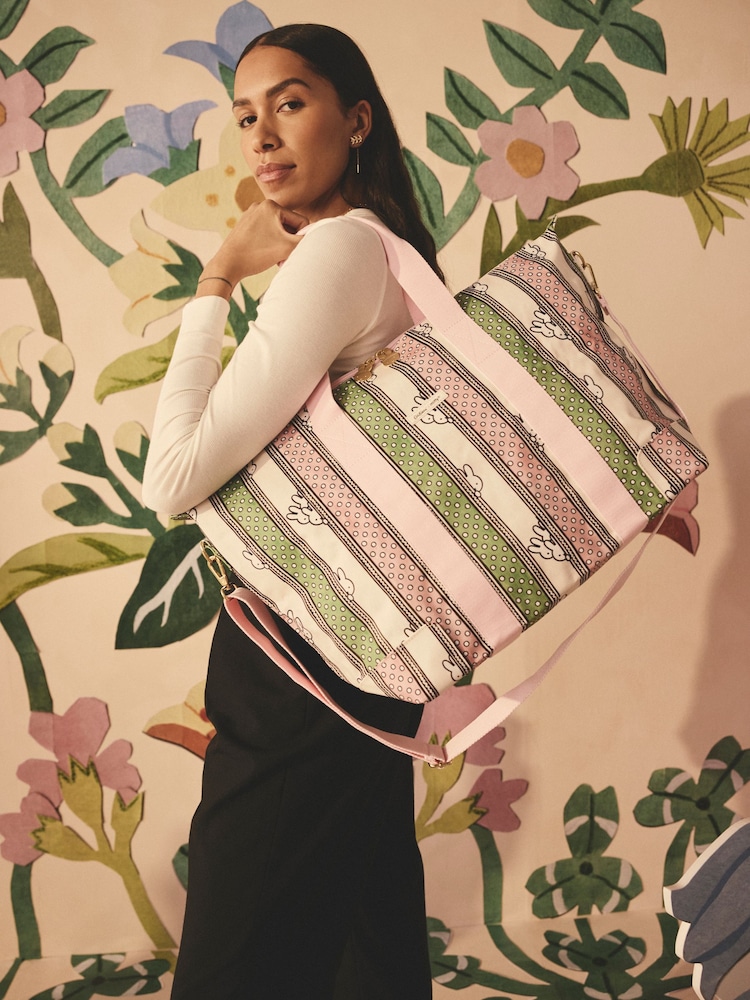 Cath Kidston Green Miffy Stripe Overnight Bag - Image 2 of 7 Cath Kidston Green Miffy Stripe Overnight Bag - Image 2 of 7