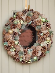 Dibor Brown Festive Foliage Wreath - Image 1 of 5