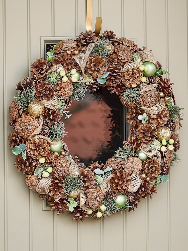 Dibor Brown Festive Foliage Wreath - Image 1 of 5