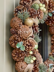 Dibor Brown Festive Foliage Wreath - Image 2 of 5