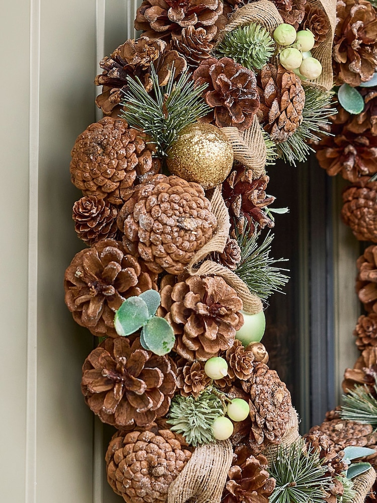 Dibor Brown Festive Foliage Wreath - Image 2 of 5 Dibor Brown Festive Foliage Wreath - Image 2 of 5