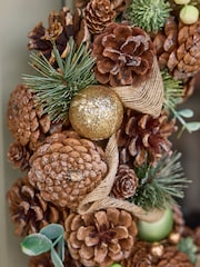 Dibor Brown Festive Foliage Wreath - Image 3 of 5