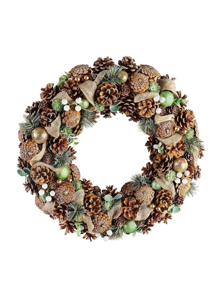 Dibor Brown Festive Foliage Wreath - Image 5 of 5