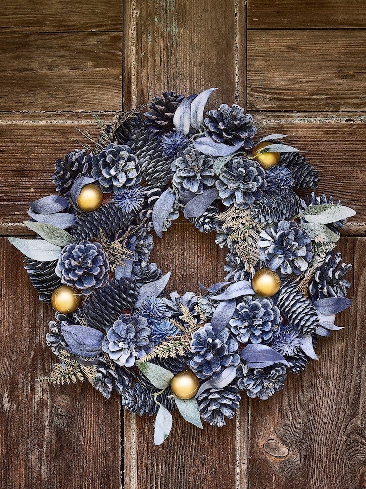 Dibor Blue Moonlight Christmas Wreath - Image 1 of 6