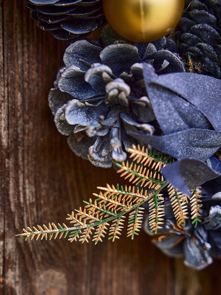 Dibor Blue Moonlight Christmas Wreath - Image 2 of 6